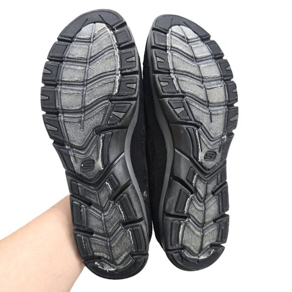 Skechers Flex Slip on Lightweight Memory Foam Comfort Black Sneaker Shoes - Picture 5 of 8